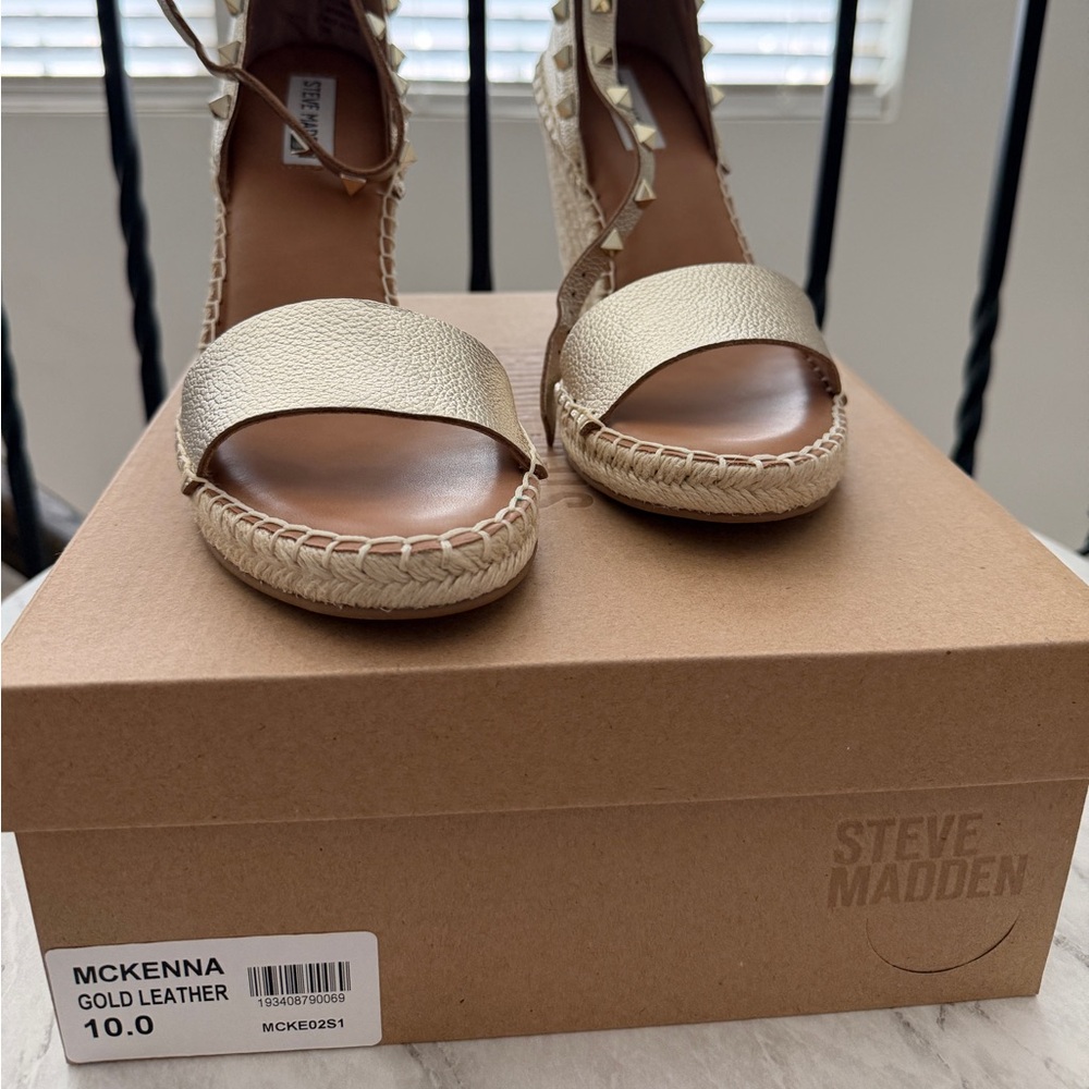 Steve Madden Gold Espadrille Sandals